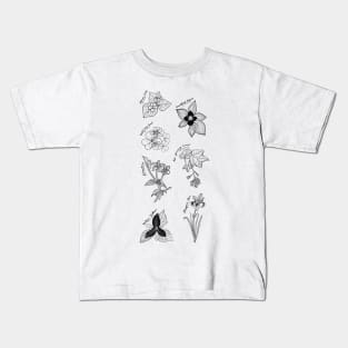 Oregon Forest Spring - Black Outline Kids T-Shirt